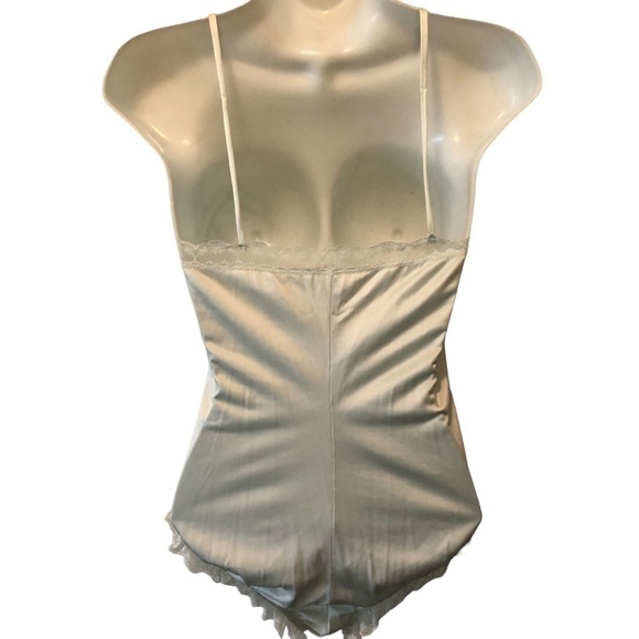 VTG Lace Teddy Size M 8/10 Mint Green Stretch Sexy Pin Up Retro Croquette - Picture 7 of 8